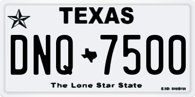 TX license plate DNQ7500