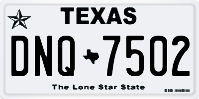 TX license plate DNQ7502