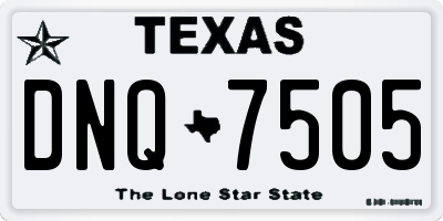 TX license plate DNQ7505