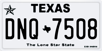 TX license plate DNQ7508