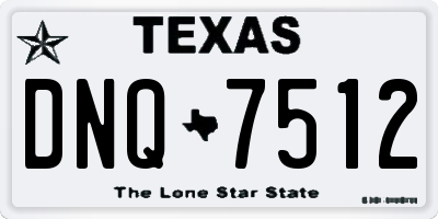 TX license plate DNQ7512
