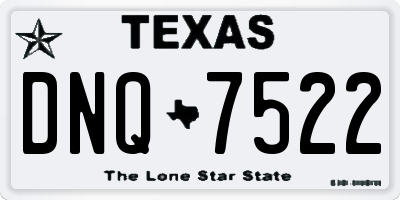 TX license plate DNQ7522