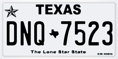 TX license plate DNQ7523