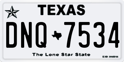 TX license plate DNQ7534