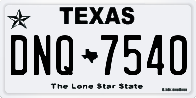 TX license plate DNQ7540