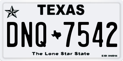 TX license plate DNQ7542