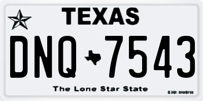 TX license plate DNQ7543