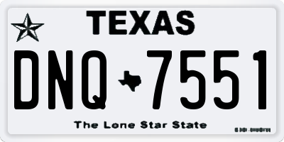 TX license plate DNQ7551