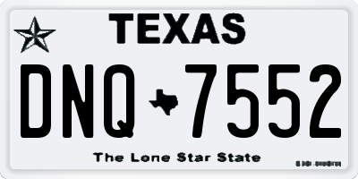 TX license plate DNQ7552