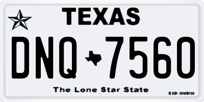 TX license plate DNQ7560