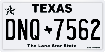 TX license plate DNQ7562