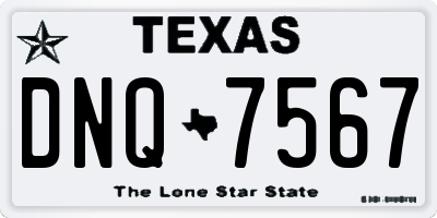 TX license plate DNQ7567
