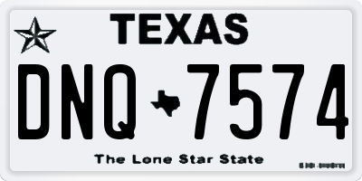 TX license plate DNQ7574