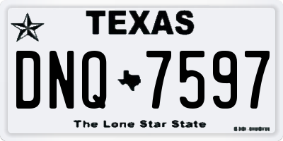 TX license plate DNQ7597