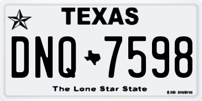 TX license plate DNQ7598