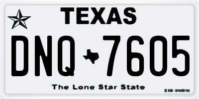 TX license plate DNQ7605
