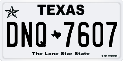 TX license plate DNQ7607