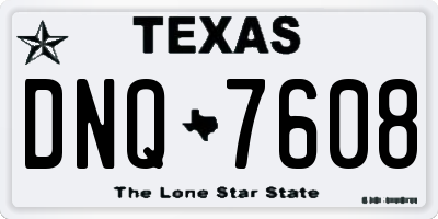 TX license plate DNQ7608