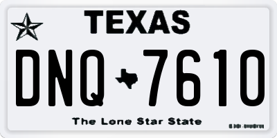 TX license plate DNQ7610