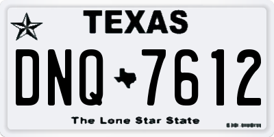 TX license plate DNQ7612