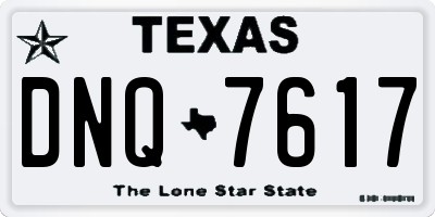 TX license plate DNQ7617