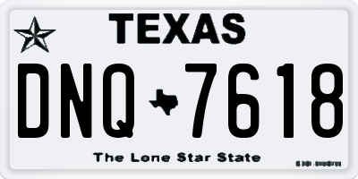 TX license plate DNQ7618