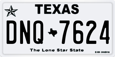TX license plate DNQ7624