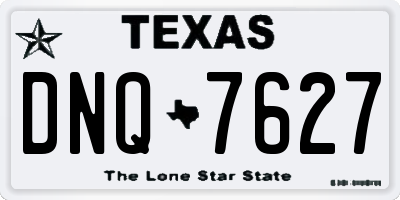 TX license plate DNQ7627