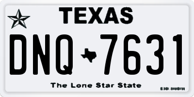 TX license plate DNQ7631