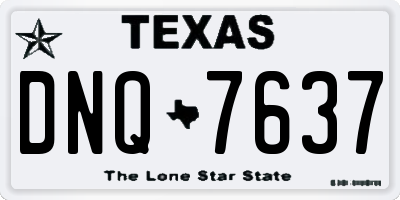 TX license plate DNQ7637