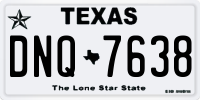 TX license plate DNQ7638