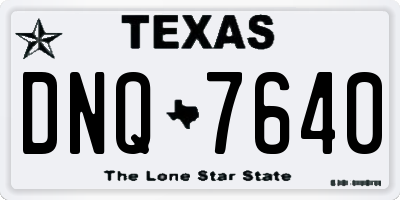 TX license plate DNQ7640