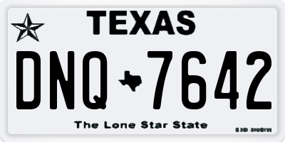 TX license plate DNQ7642