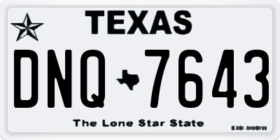 TX license plate DNQ7643