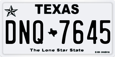 TX license plate DNQ7645