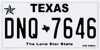 TX license plate DNQ7646