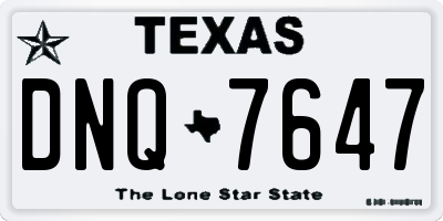 TX license plate DNQ7647