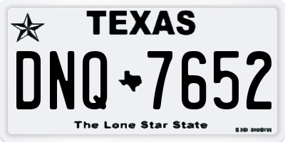 TX license plate DNQ7652