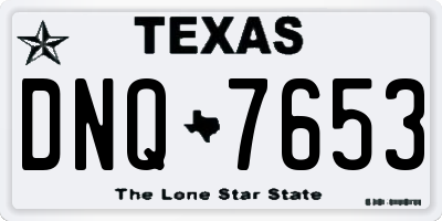 TX license plate DNQ7653