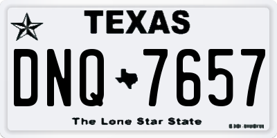 TX license plate DNQ7657