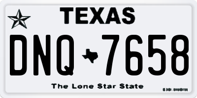 TX license plate DNQ7658