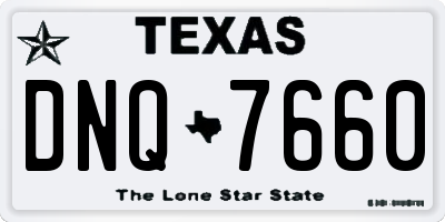 TX license plate DNQ7660