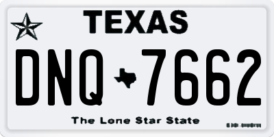 TX license plate DNQ7662