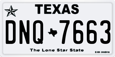 TX license plate DNQ7663