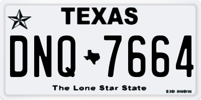 TX license plate DNQ7664