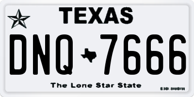 TX license plate DNQ7666