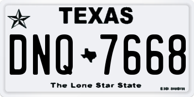 TX license plate DNQ7668