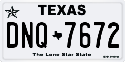 TX license plate DNQ7672