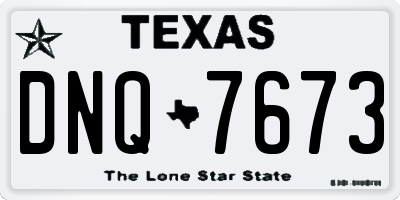 TX license plate DNQ7673