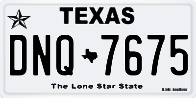 TX license plate DNQ7675